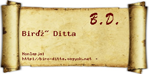 Biró Ditta névjegykártya